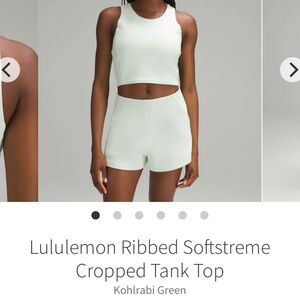 Lululemon Ribbed Softstreme cropped tank 12 NWT
